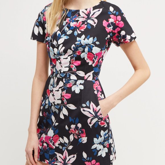 French Connection Fitted Floral Mini Dress 4 Small - Picture 2 of 13